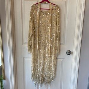 Sho Max Originals Gold Sequin Long Sleeve Dress